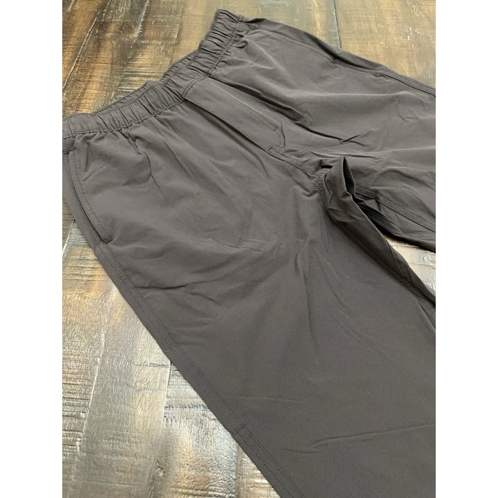 Topo Designs Track Pants Mens Medium Black Nylon Stretch Elastic Waist Hiking